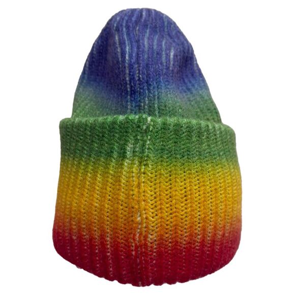 Acne Studios Pansy Rainbow Beanie in Multicolor Wool - Picture 3 of 7